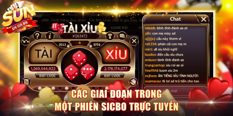 Các giai đoạn trong một phiên Sicbo trực tuyến