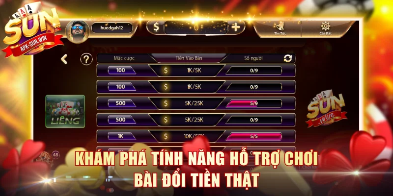 Khám phá tính năng hỗ trợ chơi bài đổi tiền thật