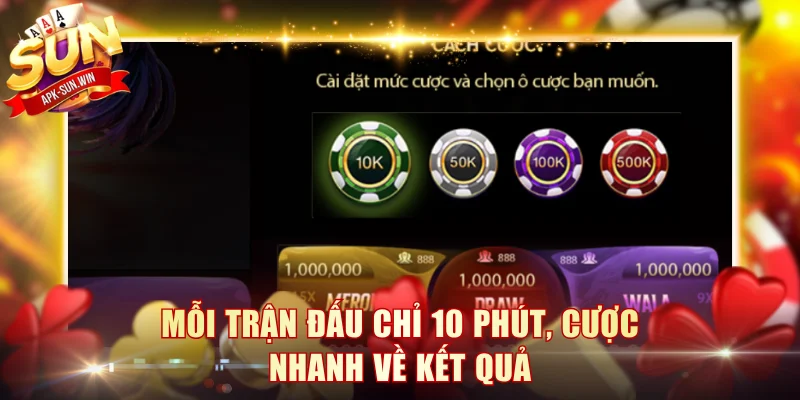 Mỗi trận đấu chỉ 10 phút, cược nhanh về kết quả