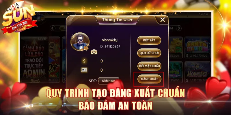 Quy trình tạo đăng xuất chuẩn bảo đảm an toàn