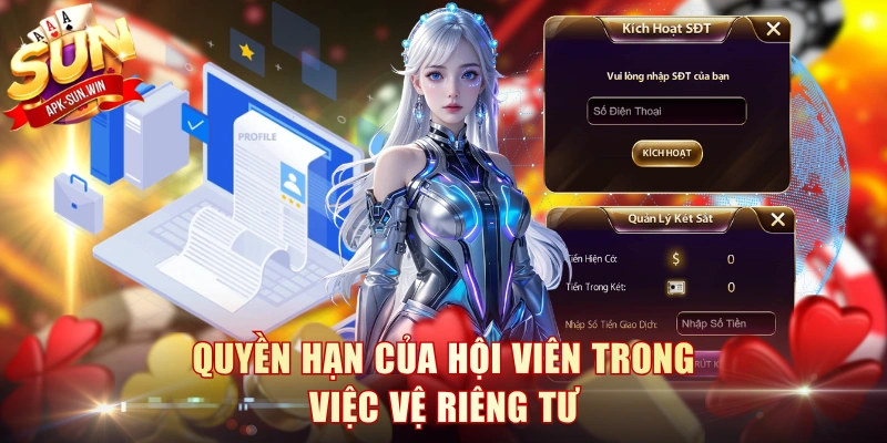Quyền hạn của hội viên trong việc bảo vệ riêng tư