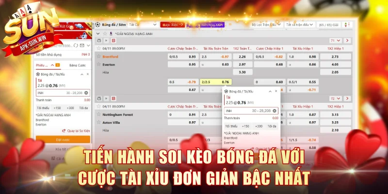 Tiến hành soi kèo bóng đá với cược Tài Xỉu đơn giản bậc nhất