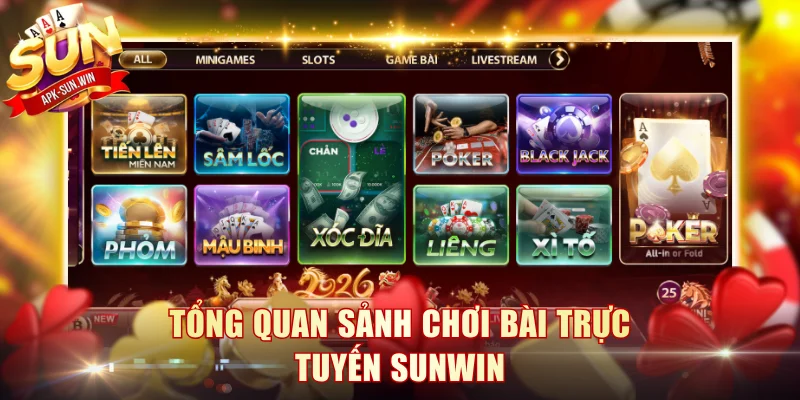 Tổng quan sảnh chơi bài trực tuyến sunwin